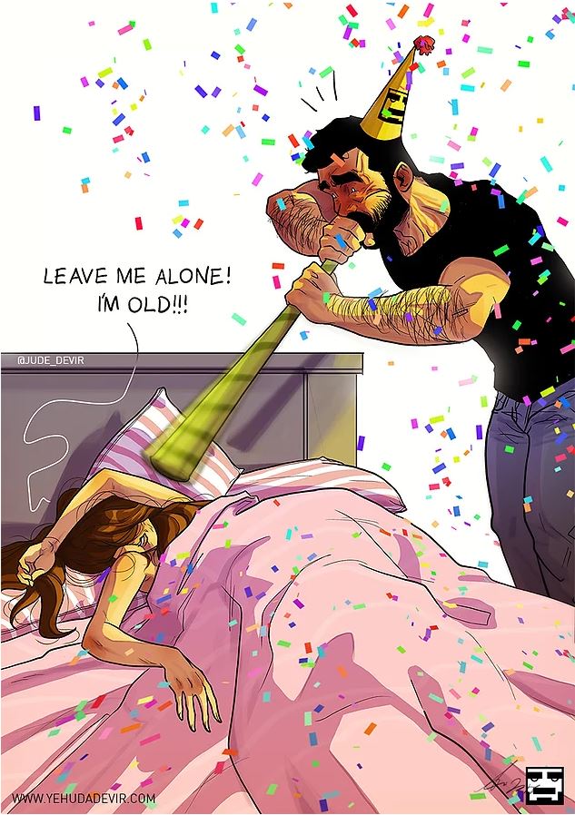 準備好墨鏡！藝術家用20張插畫描述「他與老婆的甜膩日常」！