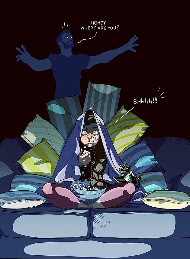 準備好墨鏡！藝術家用20張插畫描述「他與老婆的甜膩日常」！