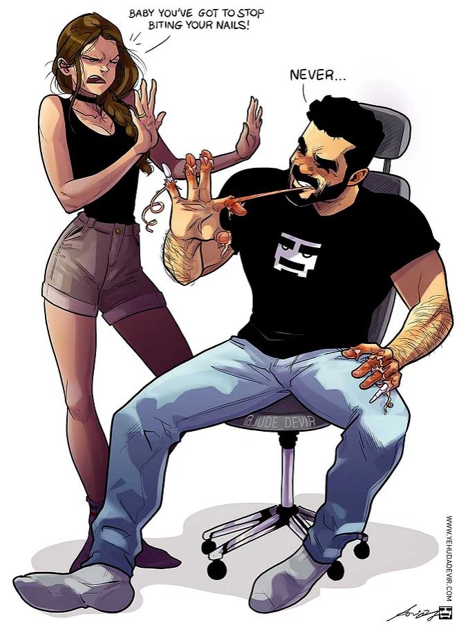 準備好墨鏡！藝術家用20張插畫描述「他與老婆的甜膩日常」！
