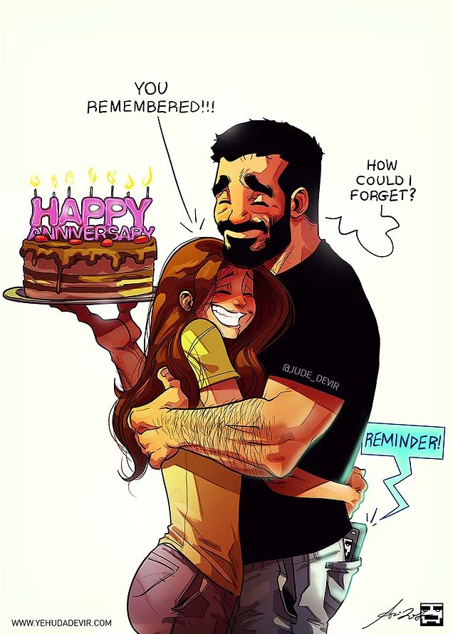 準備好墨鏡！藝術家用20張插畫描述「他與老婆的甜膩日常」！