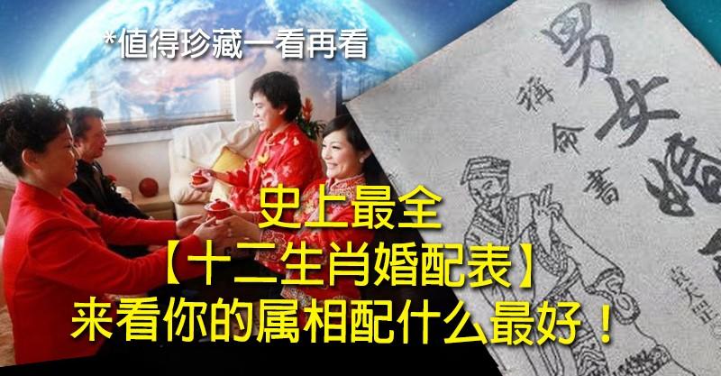 史上最全」十二生肖婚配表「 來看你的屬相配什麼最好！ 