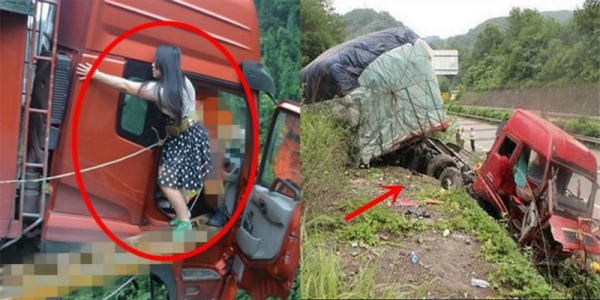 貨車煞車失靈，男人把生還的機會讓給女人，就在車毀人亡的一剎那妻子竟做出「驚人的舉動」