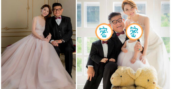許效舜與二婚的「小24歲嫩妻」一家四口甜蜜拍婚紗，網友看到「許效舜的4歲兒子長相」都忍不住大笑了！ 