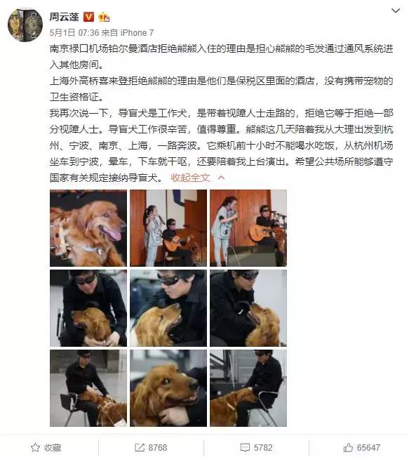 盲人歌手帶導盲犬在上海住酒店遭拒……狗狗的眼神讓人心碎