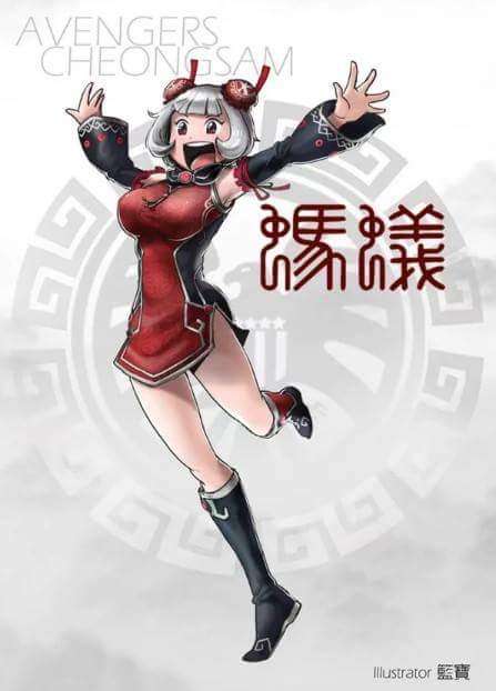 民間高手把漫威英雄變成女性　還穿上「旗袍」視覺超衝擊