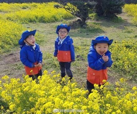 宋家三胞胎跟媽媽去法國 三胞胎近照曝光 民國長大了！