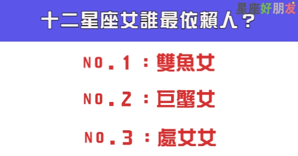 十二星座女生依賴人的程度排行榜，誰沒有自己解決問題的勇氣！