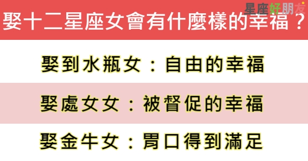 娶到十二星座女會擁有什麼樣的幸福，男人們一定要好好珍惜！