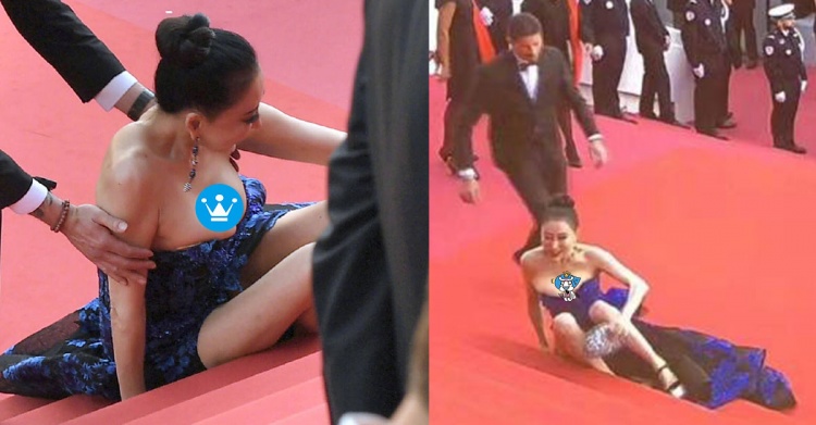 正妹假摔燦笑擺pose「兩/粒/彈/出」被轟…「她」霸占紅毯6分鐘遭酸:紅毯地縛靈