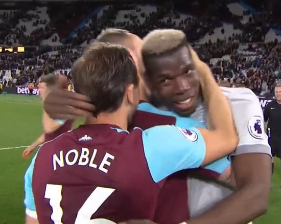 博格巴遭"犯罪式擰頭" 奇蹟!5分鐘後兩人笑著擁抱