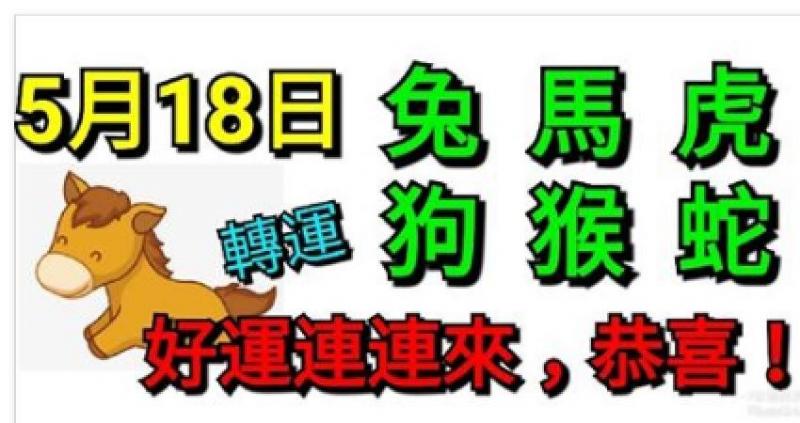 5月18日生肖運勢_兔、馬、虎大吉 