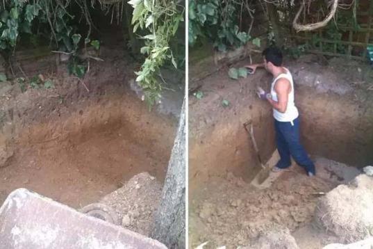 男子在自家後院的空地上「挖坑」，越挖越大，結果最後竟然自造出讓人「驚艷不已」的場景！