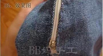 她把「牛仔褲→後背包」也太神！霸氣一刀劃到底「再縫上拉鍊」後...簡易步驟人人都能做！ 