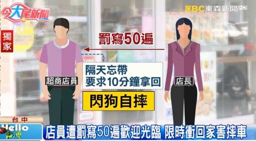 沒喊「歡迎光臨」店長罰他寫50遍　單親爸隔天衝回家拿慘摔車