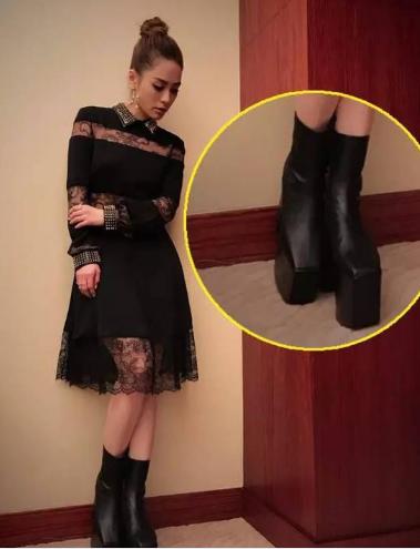 高跟鞋一個比一個高，歐陽娜娜穿磚頭，楊冪腳扭曲，最服還是她！ 