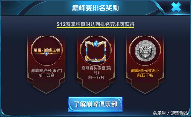 王者榮耀：S12巔峰賽獎勵一覽，最美動態頭像框和稱號，生涯調整