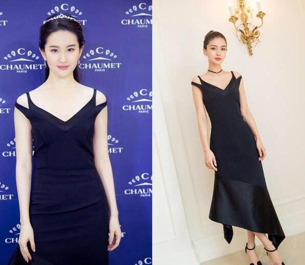 Angelababy竟然和劉亦菲撞衫7次，衣品相似效果卻不同！