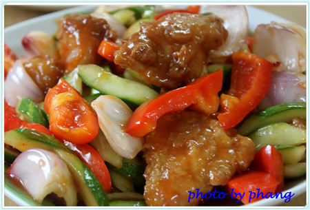 酸甜魚片~鮮甜的炸魚片，配上酸酸甜甜的辣椒醬， 超搭既醒胃，吃過，回味無窮哦！