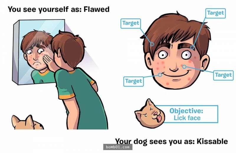 11張會讓你看完噴著淚衝去把愛犬抱緊緊的「狗狗眼中的主人」插畫。