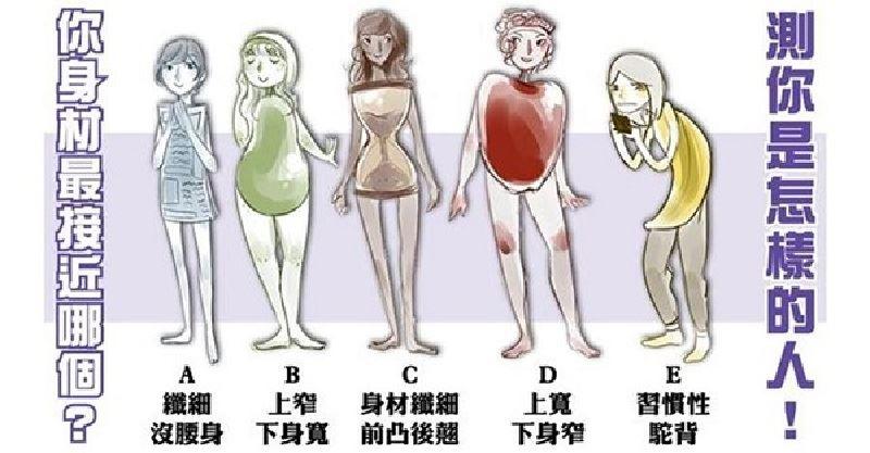 測試，生完孩子的你身材最接近哪一個？看你的全面性格！ 