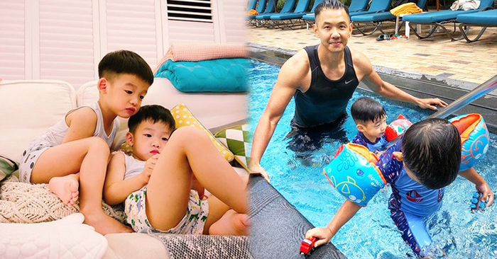 雙胞胎兒子「飛飛翔翔」才3歲，身高竟長到190cm黑人的腰！粉絲驚呼：「這基因還得了！」 