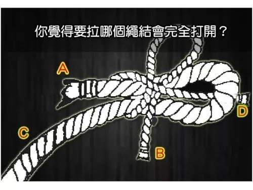 你會選擇拉開哪個繩結，測你是不是個容易迷路的人  