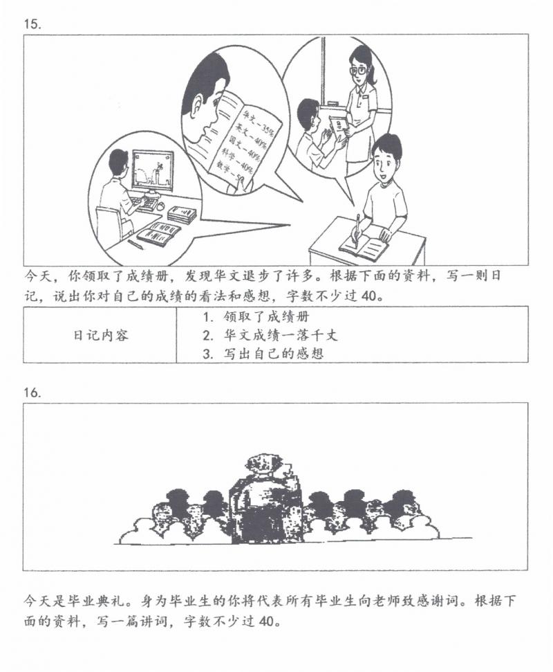 UPSR 華文書寫試卷-甲組，乙組，丙組 寫作技巧和甲組練習 