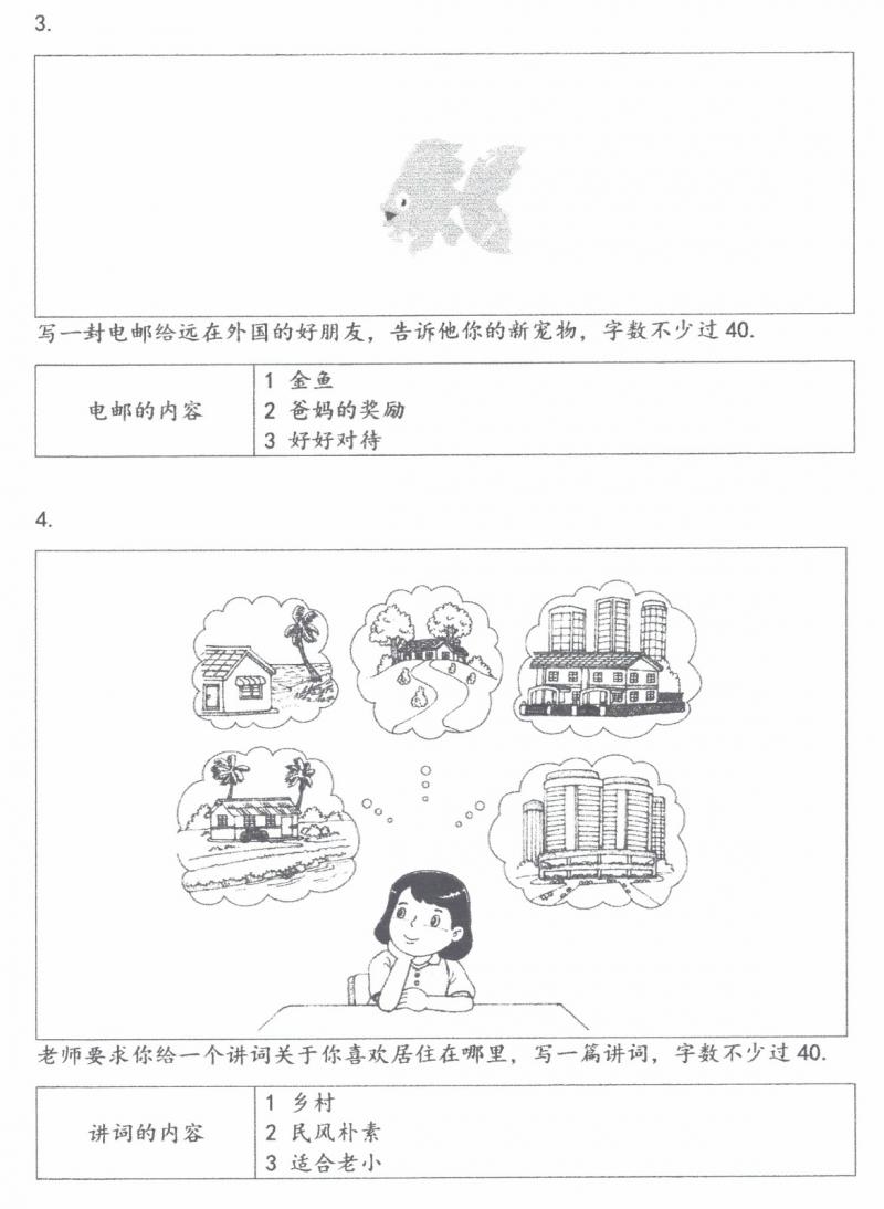 UPSR 華文書寫試卷-甲組，乙組，丙組 寫作技巧和甲組練習 