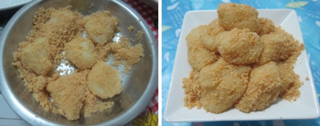 自製麻薯，一口咬下，滿滿的花生香，軟Q軟Q的，好滿足~~