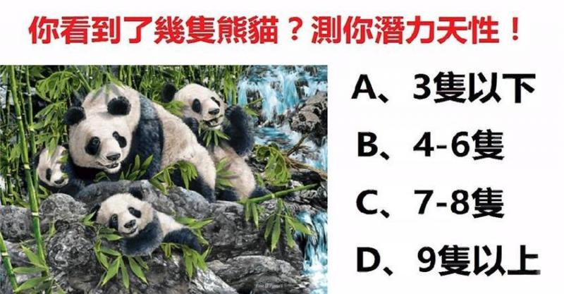 照片中你看到了幾隻熊貓？測你的潛力天性！ - 好運加油贊