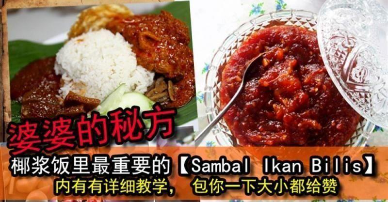 婆婆的秘方：椰漿飯裡最重要的【SAMBAL IKAN BILIS】內有有詳細教學， 包你一下大小都給贊 