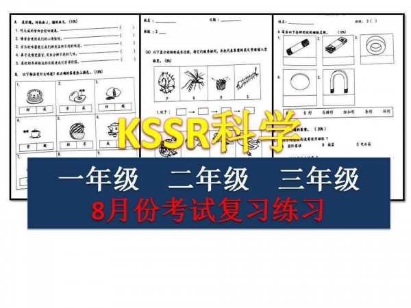 8月份KSSR科學考試復習卷（一、二、三年級） 