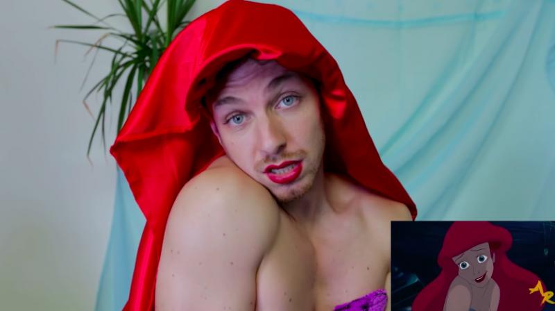 男神也愛玩低成本Cosplay　「小美人魚、賽巴斯汀造型」秒變男神經 