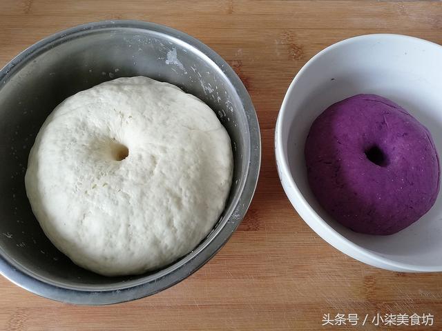 2碗麵粉，一杯牛奶，不用一滴水，教你在家做奶香紫薯小饅頭