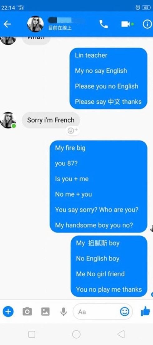 法國正妹加好友！他「台式英文」狂聊30分　網笑到併軌 