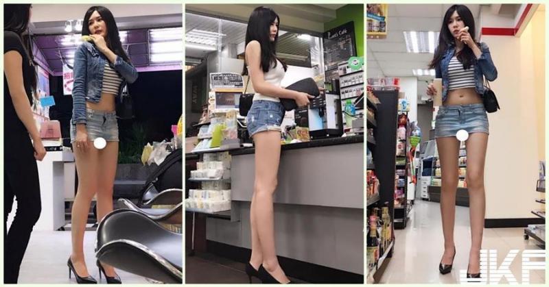 好邪惡！Line瘋傳「7-11長腿妹」終於被神到了！超逆天「雪白大腿」真叫人受不了 -