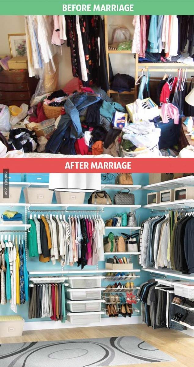 9張幽默對比圖神描述「結婚前VS結婚後」的超明顯轉變。