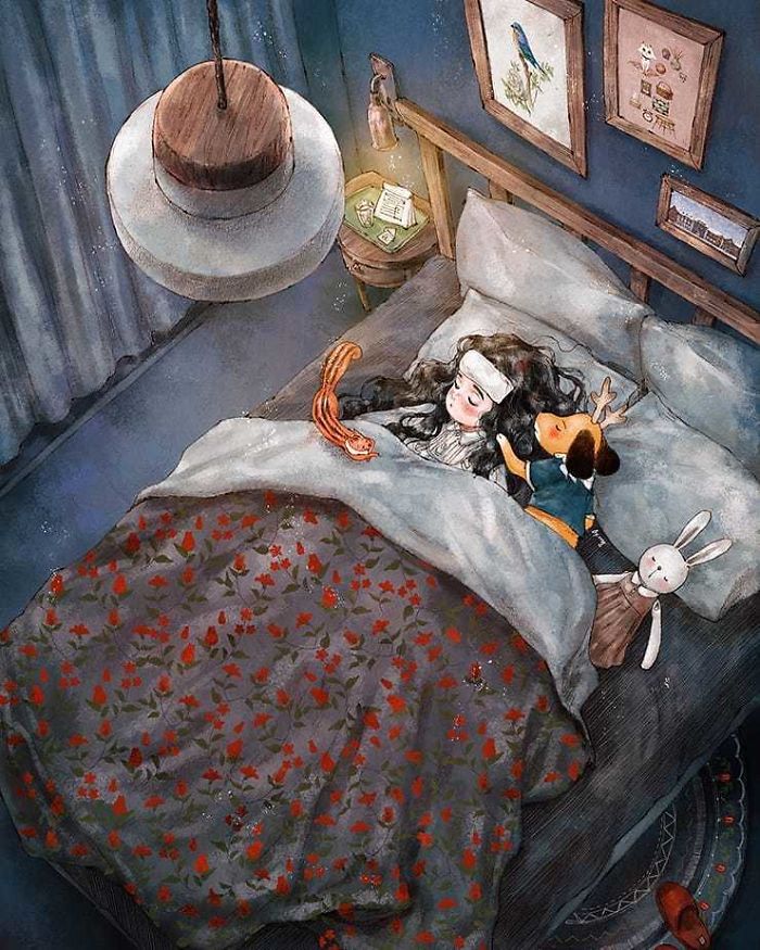 森林系插畫家畫出「女孩一個人獨處」的日常體悟，被大自然擁抱「久了更愛自己」暖哭全球！ 