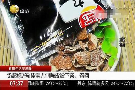 佳寶九製陳皮　被驗出鉛超標