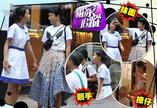 徐濠縈接女兒放學各種溫馨互動，14歲女兒穿校服很清秀！
