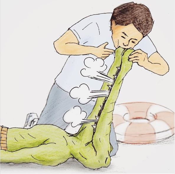 24張「各種崩壞」的惡搞插畫　鱷魚慘變搞笑藝人被玩壞掉