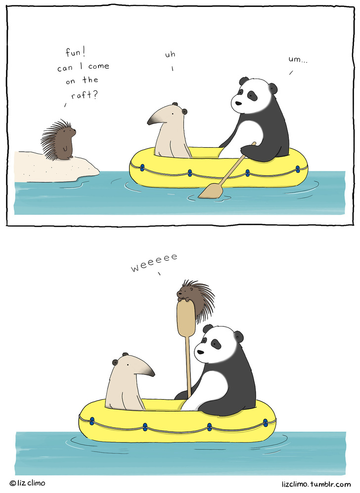 17張「如果動物有內心話」的歡樂想像插畫　蛇的撐傘方式太有梗！