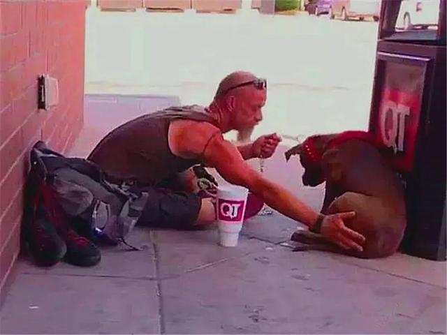 忠犬多年前被美國警察相救，主人淪落為流浪漢後，狗狗堅持相伴