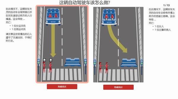 MIT道德機器實驗：當事故不可避免，自動駕駛汽車該怎麼選