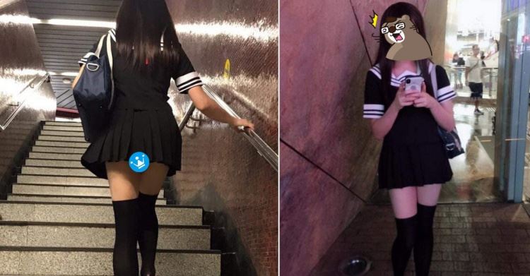 上樓梯發現前方學生妹 裙子超短竟衝上去問… 神展開！(11P) 
