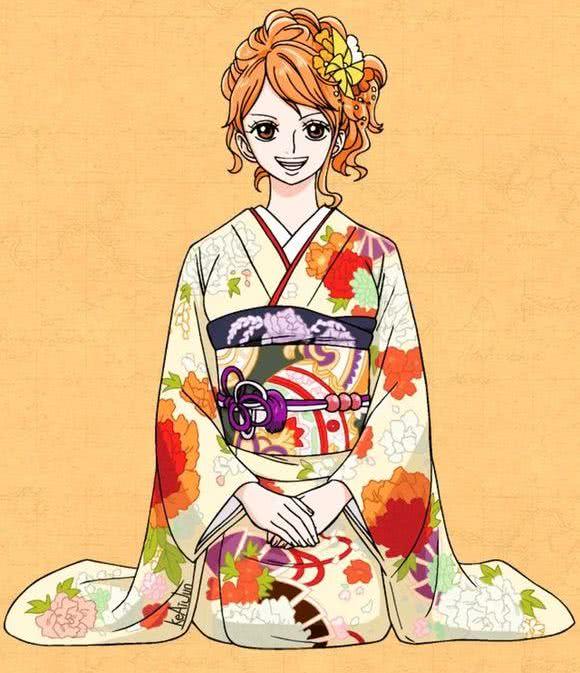 當《海賊王》草帽海賊團成員穿上和服，布魯克詭異，羅賓太美了