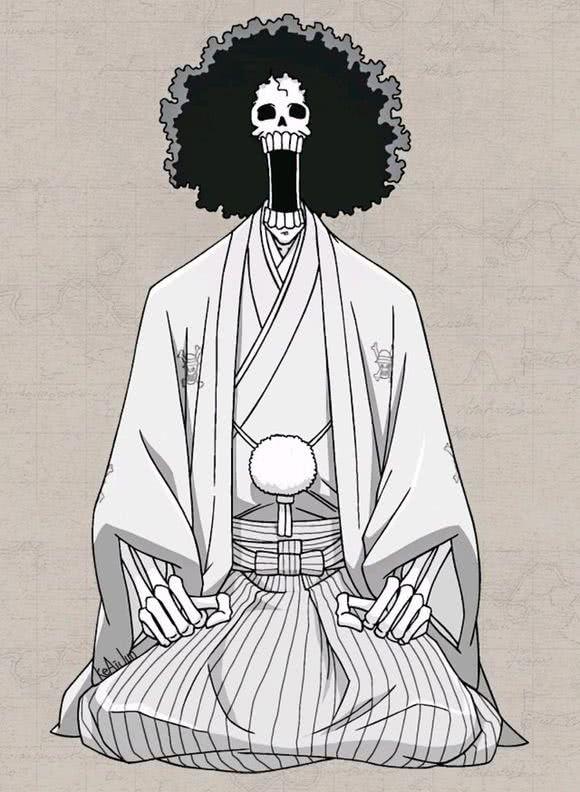 當《海賊王》草帽海賊團成員穿上和服，布魯克詭異，羅賓太美了