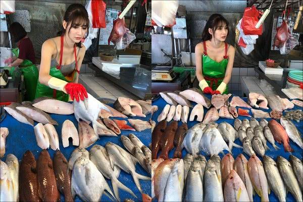 最美魚販小姐姐走紅「賣魚西施彎腰殺魚時」網友：又騙我吃魚 