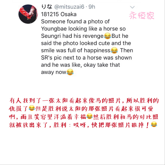 [BigBang][分享]181216 在大阪提前到來的聖誕節紅紅火火的麋鹿勝利