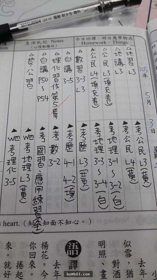 台灣議員PO出一張聯絡簿照片時沒人覺得有異，但是仔細再看才驚覺「現在的國中教育有多變態」！ 